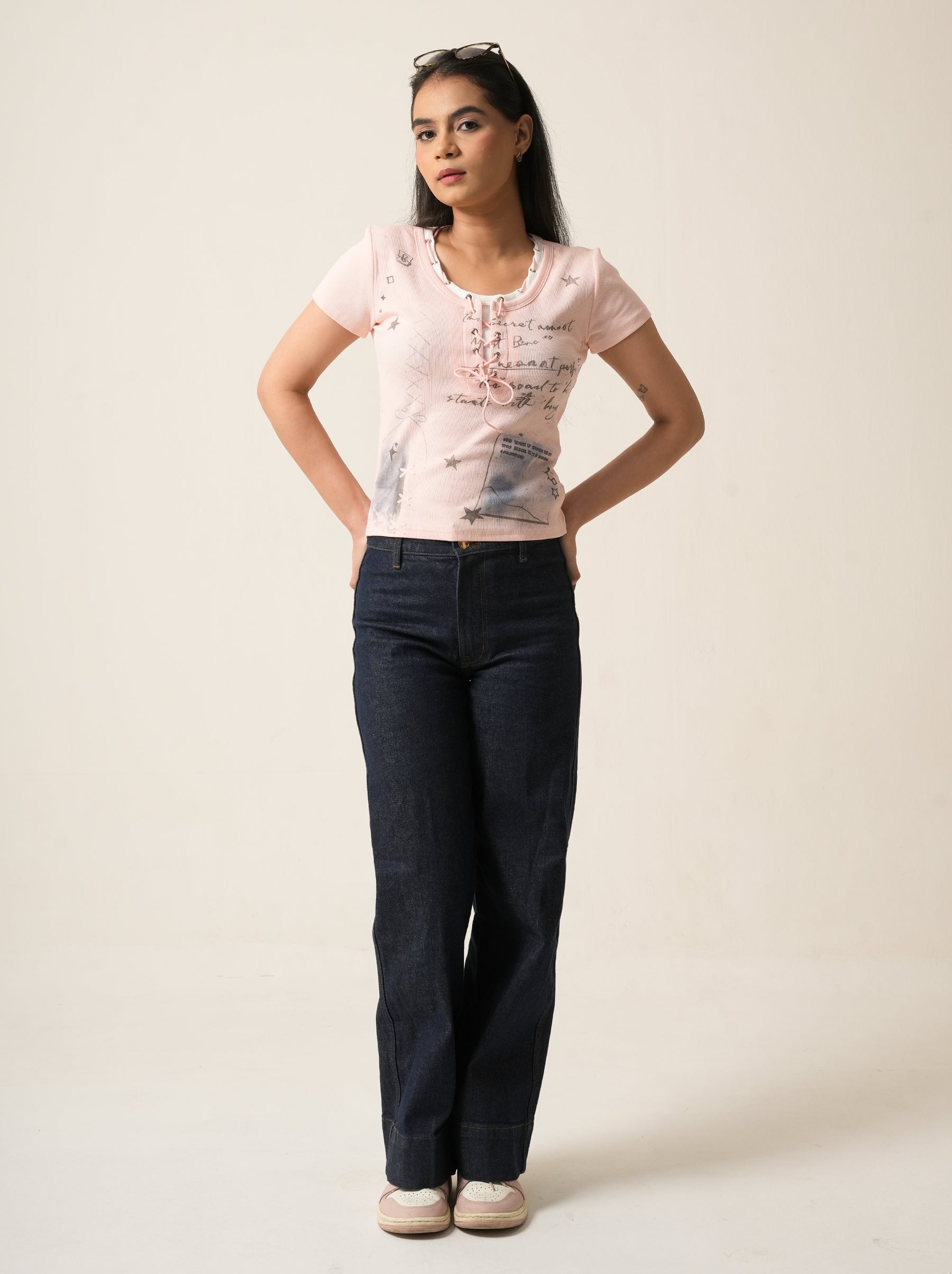 Rivet Detail Ribbed T-Shirt
