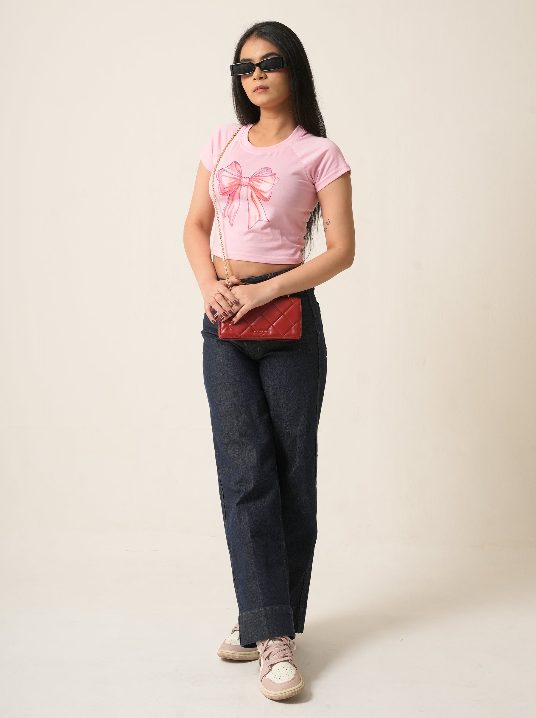 Pink Bow Graphic T-Shirt
