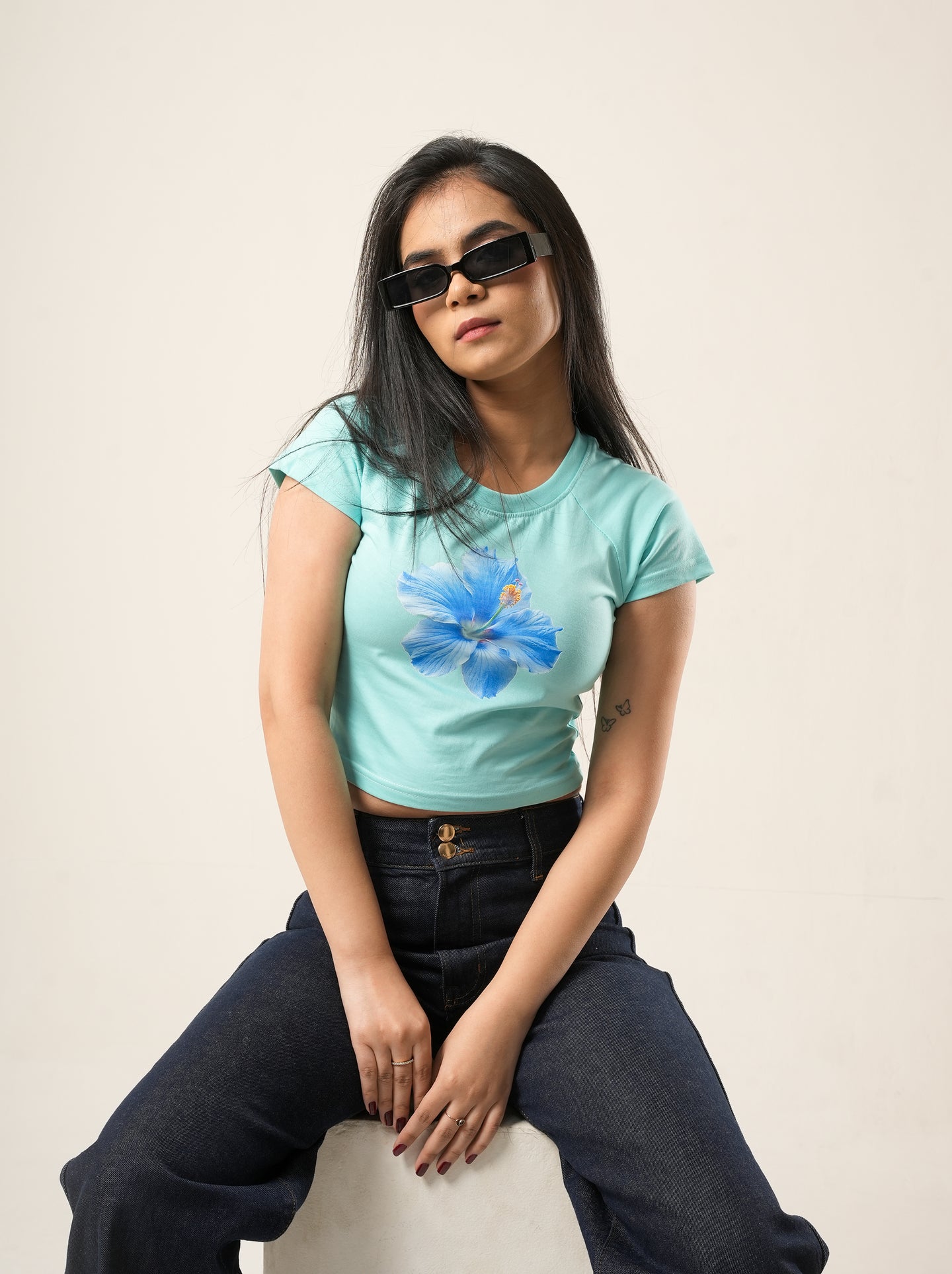 Mint Floral Graphic T-Shirt