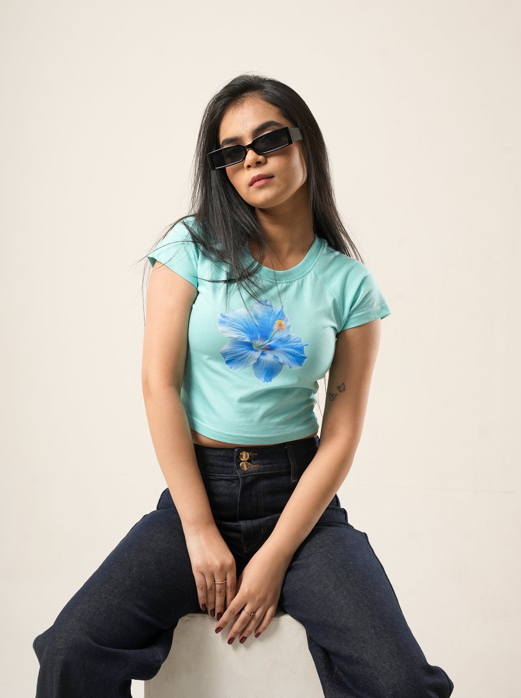 Mint Floral Graphic T-Shirt