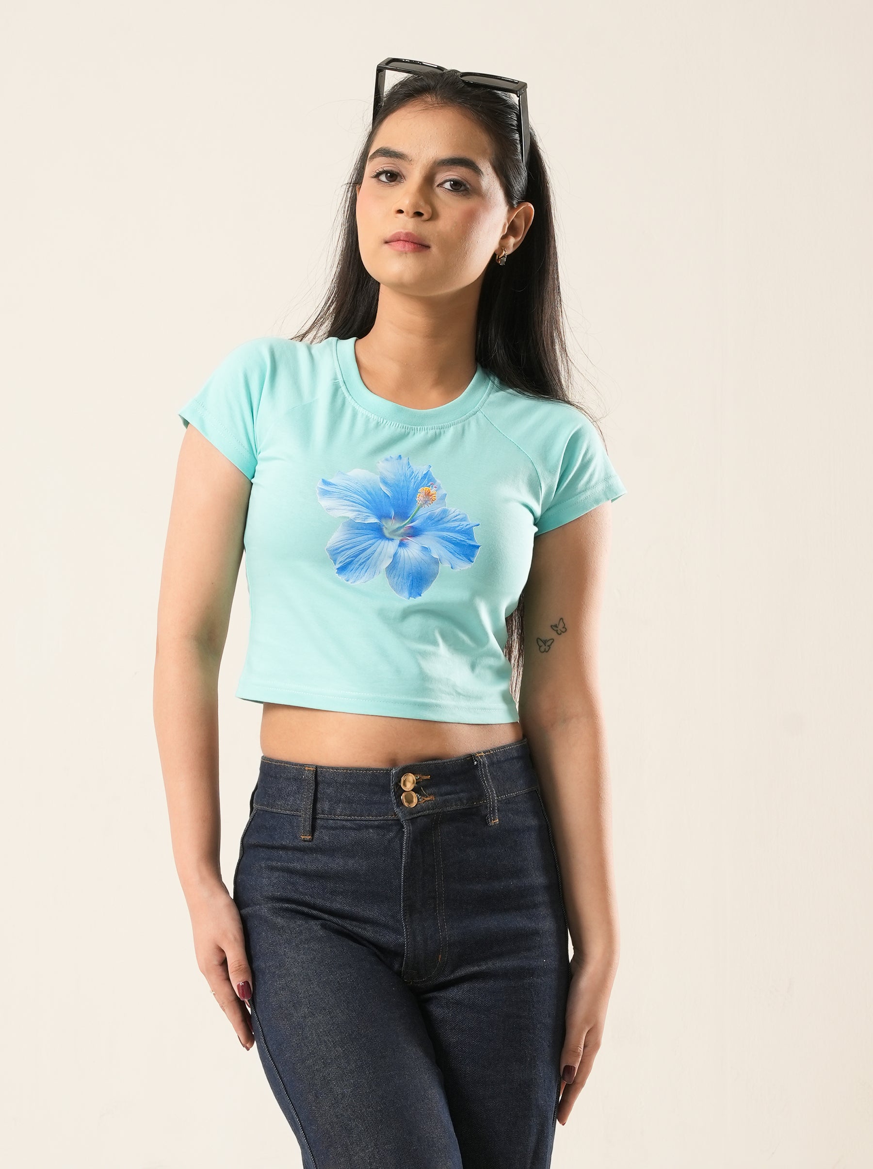 Mint Floral Graphic T-Shirt