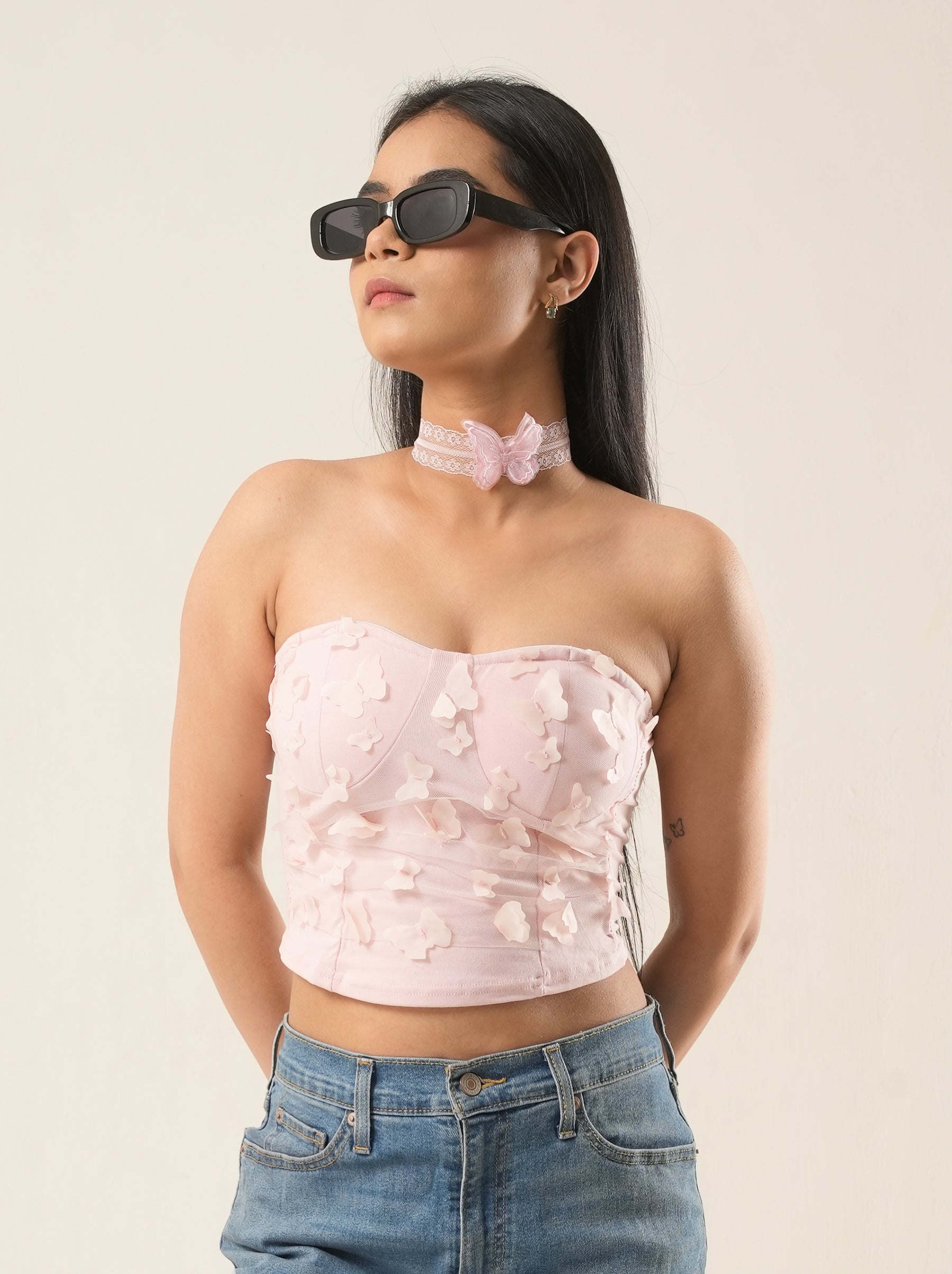 Butterfly Corset Top with Choker