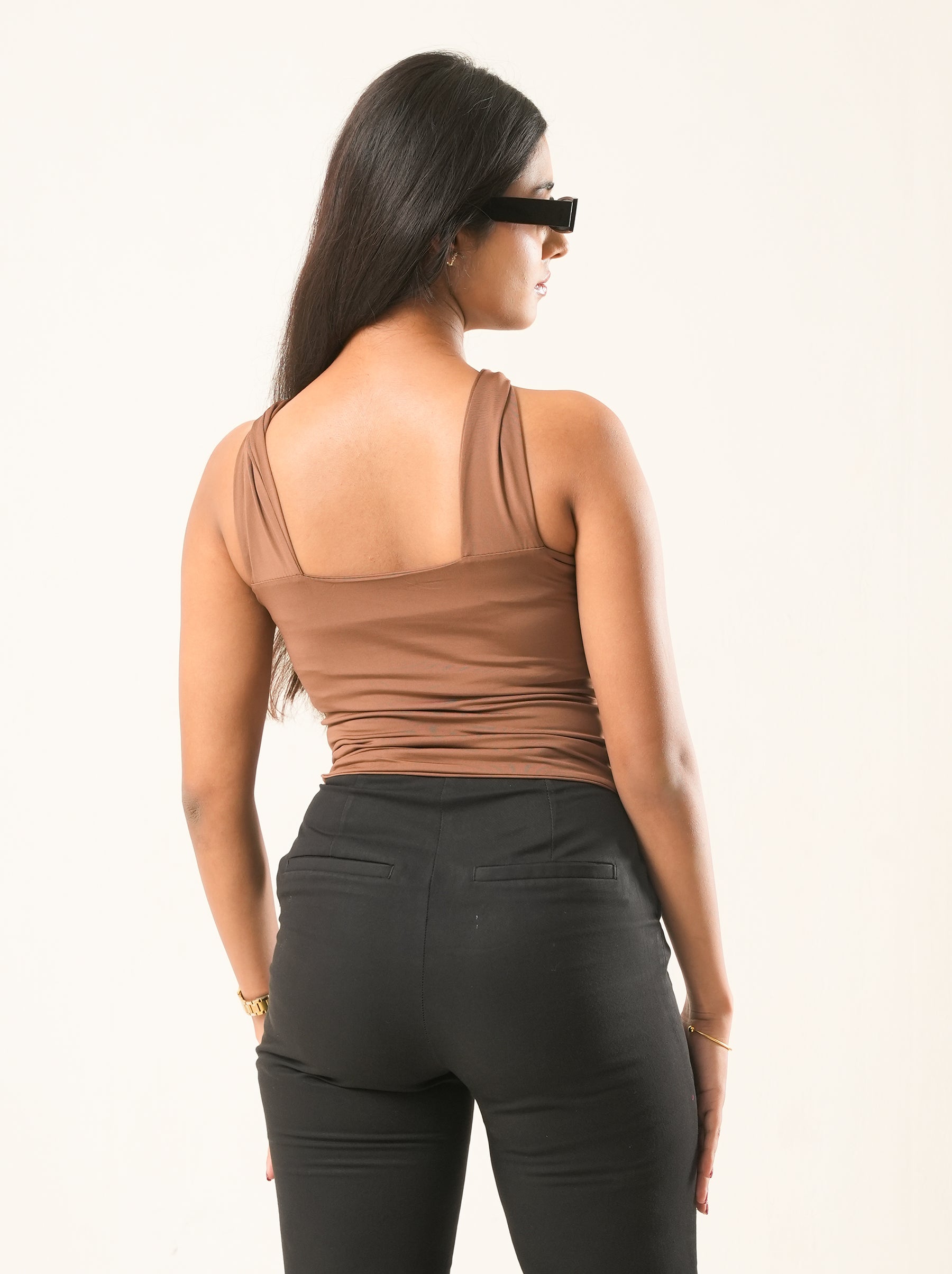 Luxe Cocoa Halter Neck Top