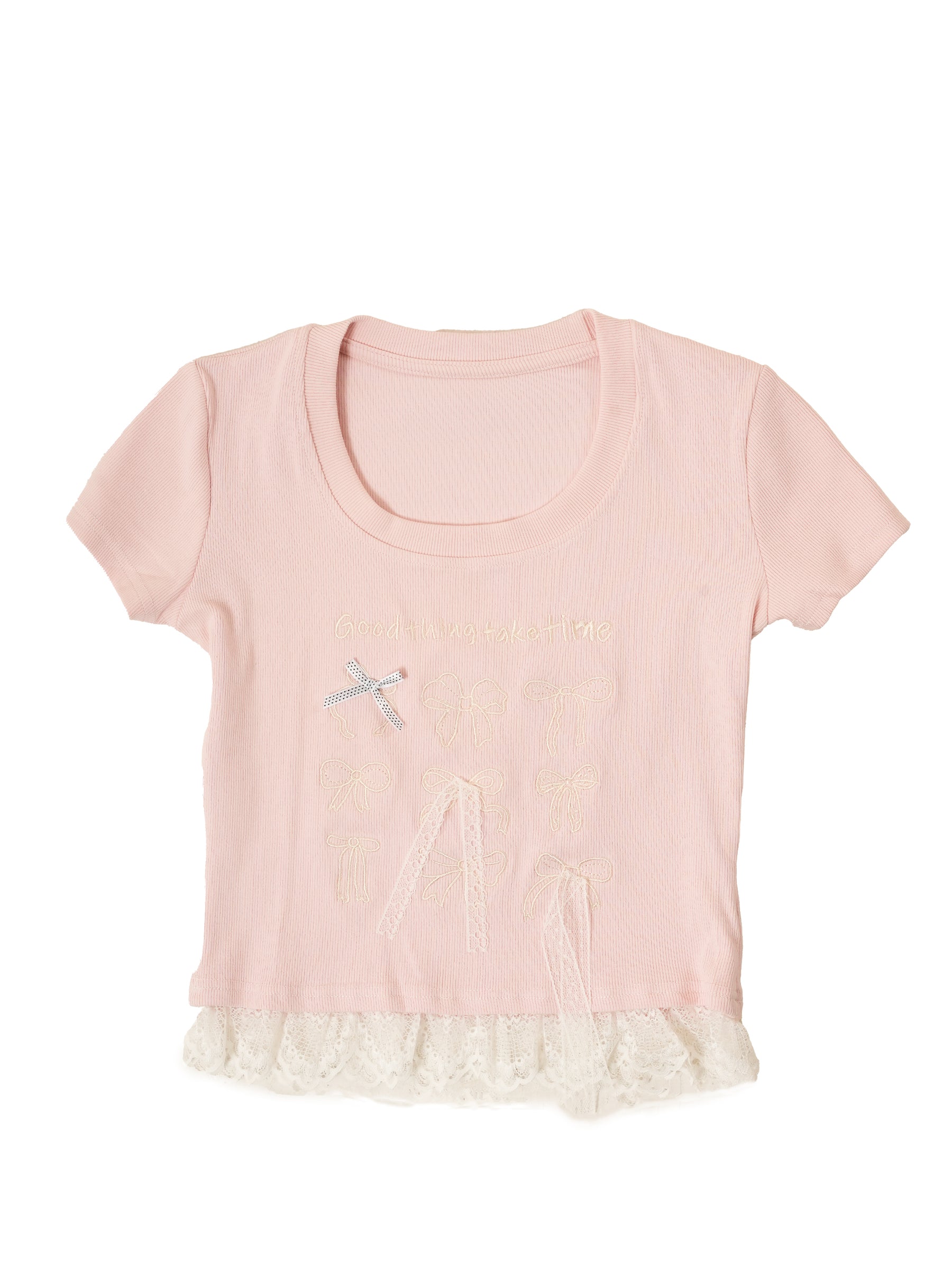 Lace Trim Graphic T-shirt