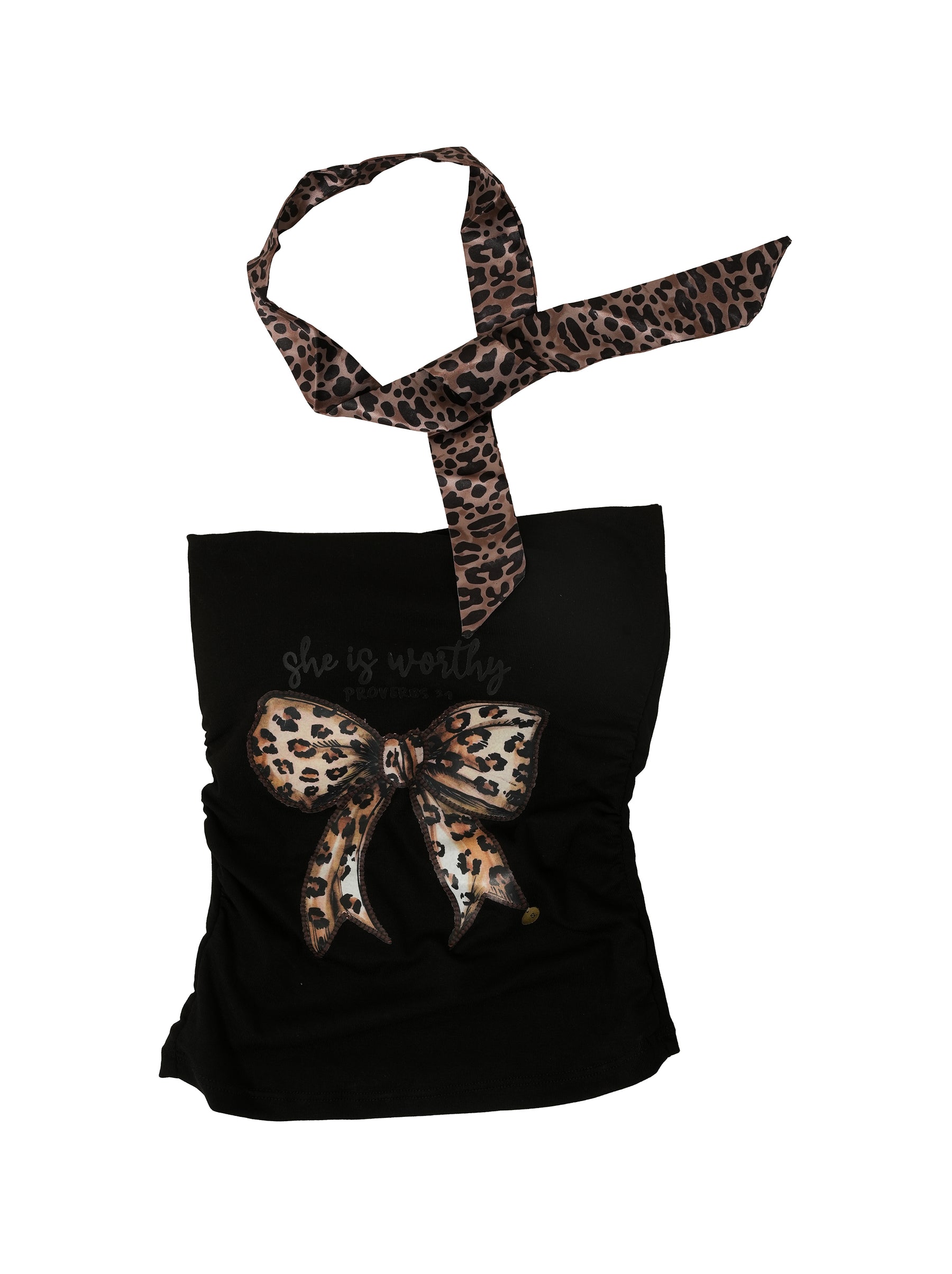 Safari Chic Bow Detail Top