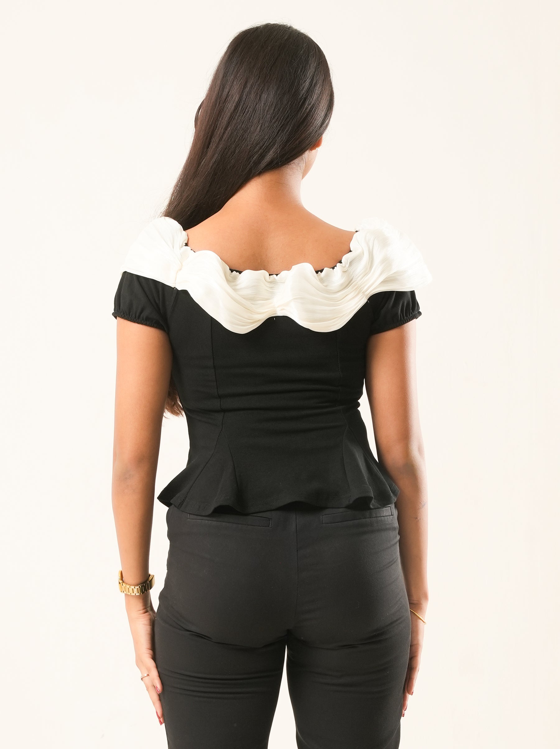 Seashell Embellished Peplum Top
