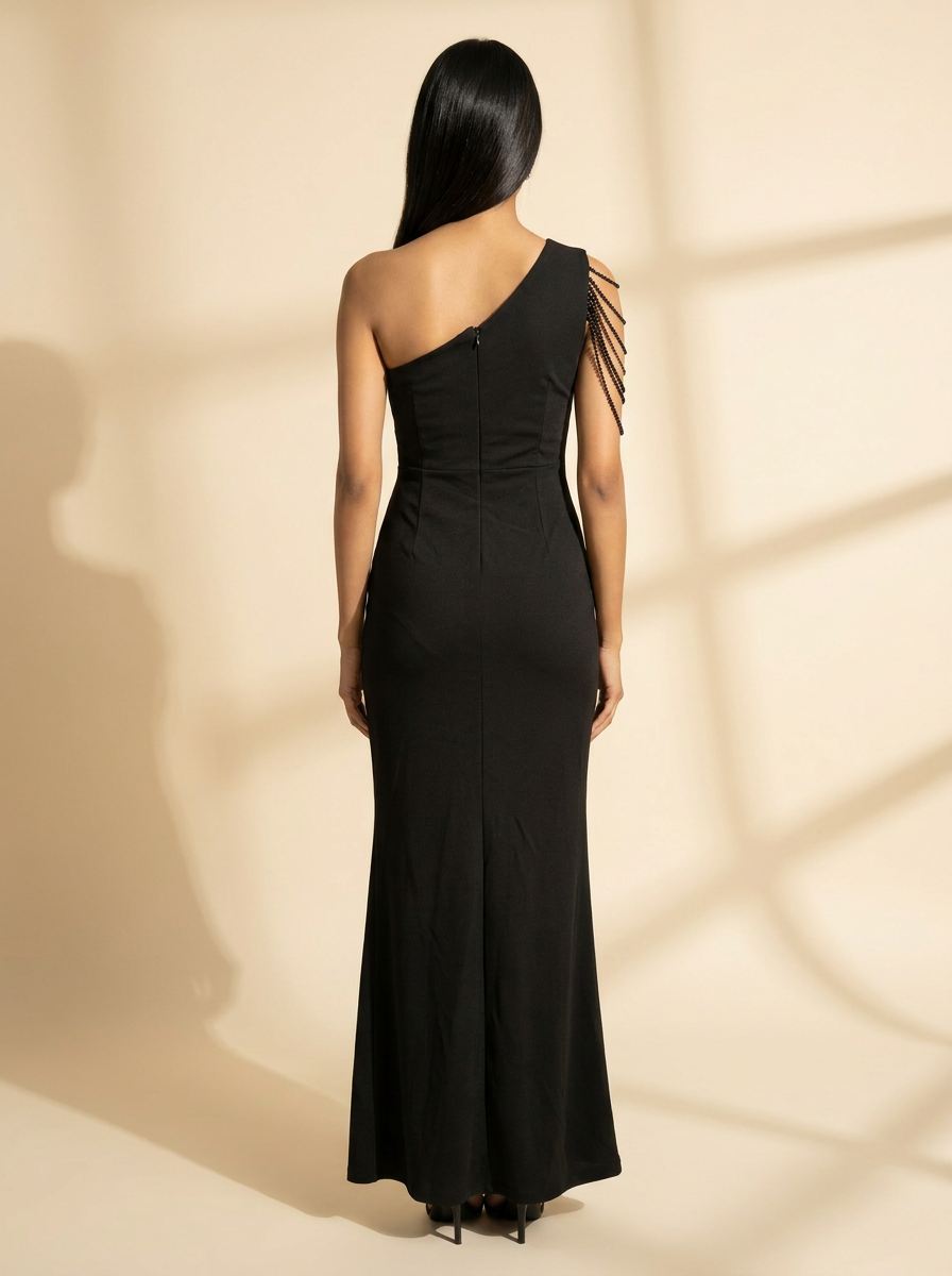Midnight Muse One-Shoulder Maxi Dress
