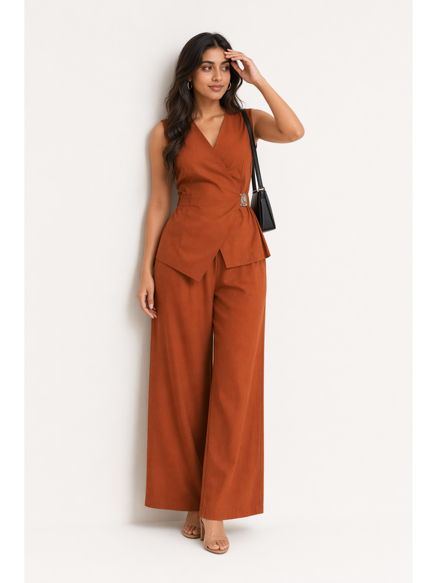 Rust Aura Wrap Co-Ord Set