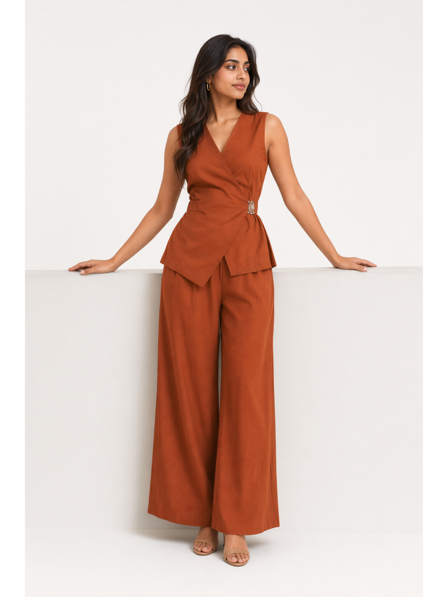 Rust Aura Wrap Co-Ord Set