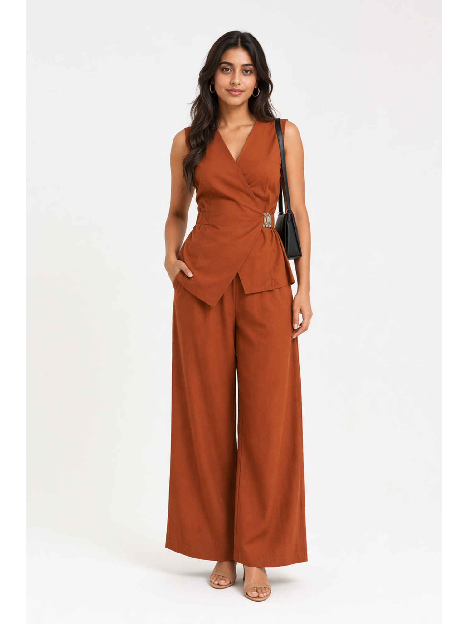 Rust Aura Wrap Co-Ord Set