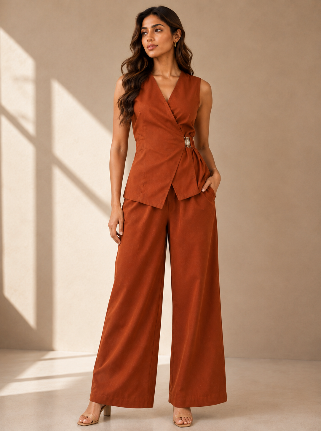 Rust Aura Wrap Co-Ord Set